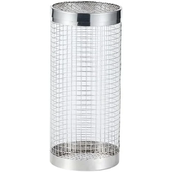 Rund grillkorg i rostfritt stål, rullande grillkorg i trådnät, cylindergrillkorg, bärbar grillkorg för utomhuscamping, 20 x 9 cm