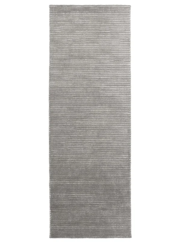Fine Stripe 80X250 Pequeño Gris Lisa Pasillo Alfombra