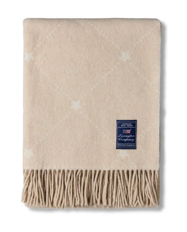 Lexington ICONS Signature Star pledd i resirkulert ull, beige