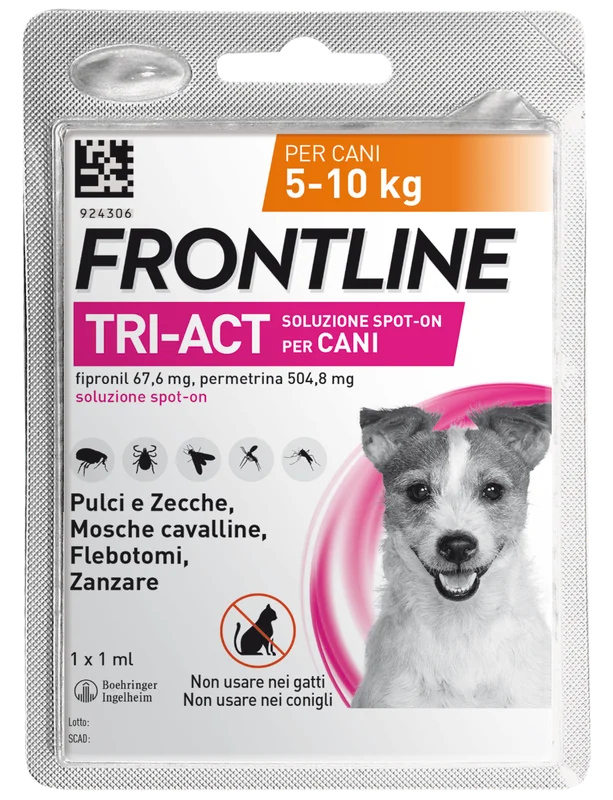 Frontline Tri-Act Spot-On Cani 5-10Kg 1x0,5ml
