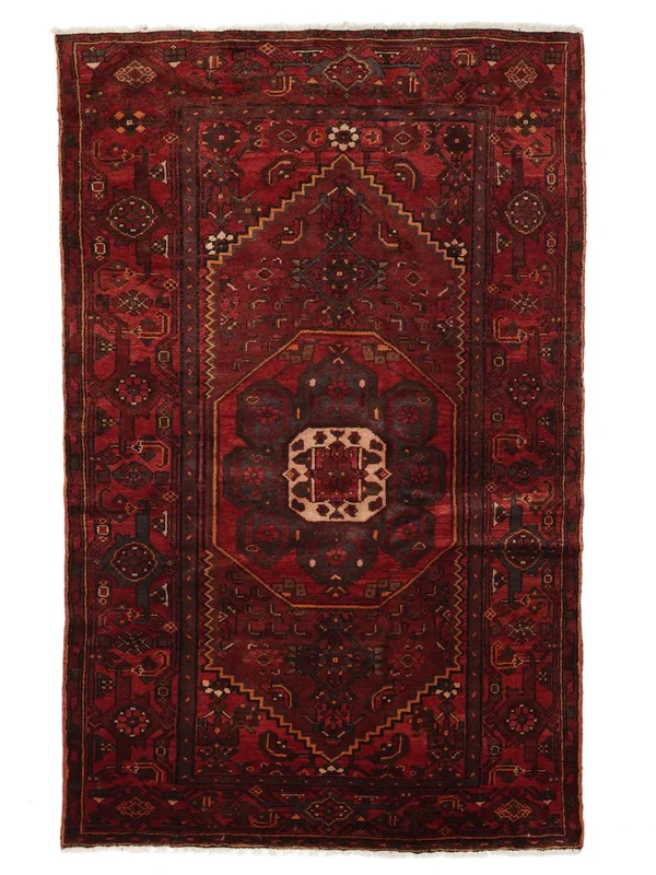 Zanjan Matta Orientalisk Svart/Mörkröd (Ull, )