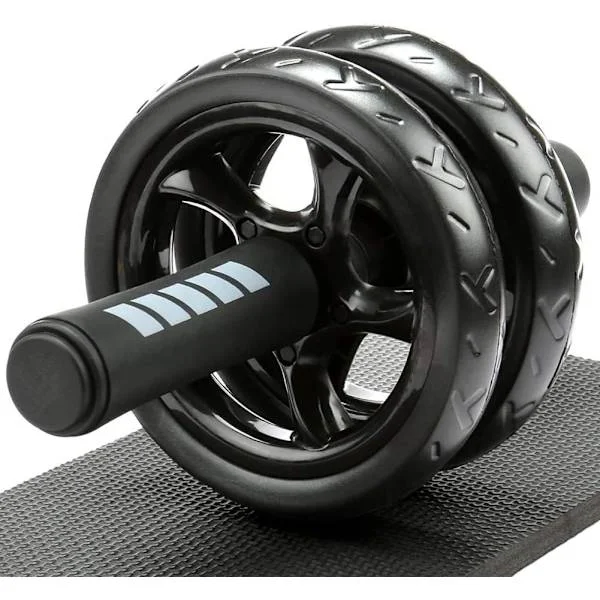 Ab Roller for Styrketreningsutstyr - Magehjul for Sit Up-øvelser for Hjemmegym med Ekstra Tykk Knebeskyttelsesmatte - Ab Trainer med Doble Glidehjul