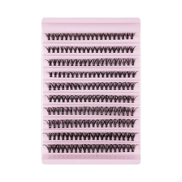 Set med lösögonfransar i mink - 200 individuella 0.07D Curl-kluster för