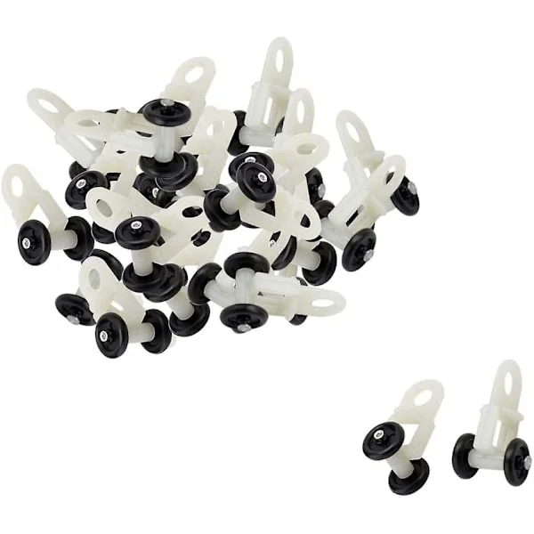 20 st Rullgardinsrulle Hjul Gardin Glidande Rulle för Fönster Voile Plast Rulle