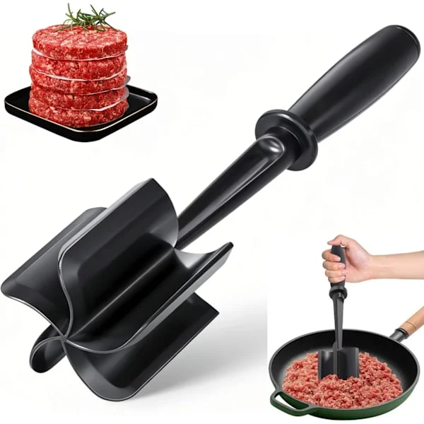 Kødhakker, fembladet kødhakker, multifunktionel højtemperaturbestandig hamburgerbøfhakker, non-stick kødhakker/strimler (egnet