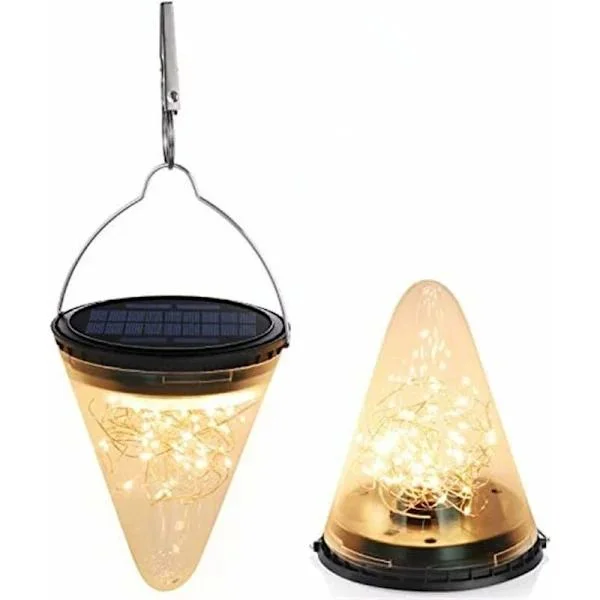 Solcellelampe for utendørs bruk, Solcellelampe for hagen, Varmhvit solcellelampe, Vanntett dekorasjon for Halloween og Jul