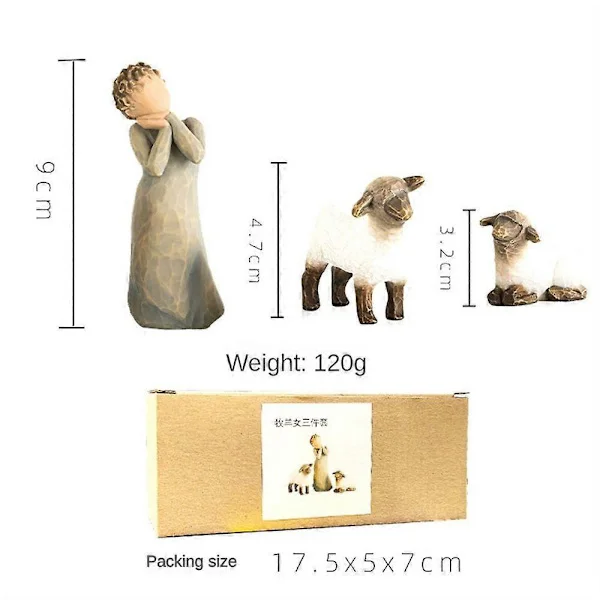 Krippfigurer Staty Willow Tree Julkrubba Figurer Skulpterad Handmålad Religiös Prydnad Heminredning Julklappar