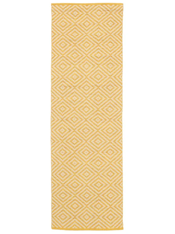 Solveig 80X250 Piccolo Giallo/Bianco Passatoia Tappeti Cotone Tappeto