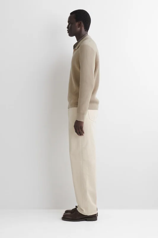 COS Cotton Polo Jumper in Beige - Men