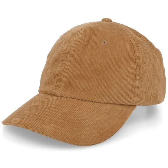 Beechfield - Marrón unconstructed Gorra - Camel Heritage Cord Tan Dad Cap @ Hatstore
