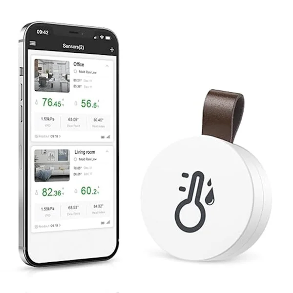 Bluetooth Termometer & Hygrometer med Datalagring / Trådløst termometer og hygrometer med App og Datavisning