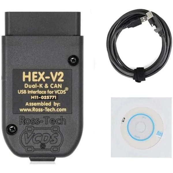 VCDS 24.7 OBD2 flerspråkig diagnostisk verktygskabel för HEX V2 Wesheu VCDS COM för VAG (Audi/Skoda/Volkswagen)