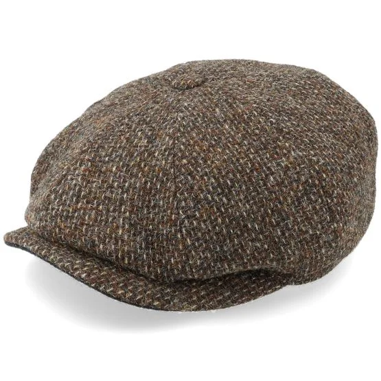 Stetson Herren Schiebermütze Hatteras Wool Brown Flat Cap Braun Wolle Größe L 59 cm Klassische Flatcap für Herren