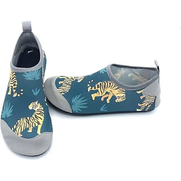 Vandsko Børn Holdbare Udendørs Strand Aqua Svømme Anti-Slip Barfodssko Hurtigtørrende Letvægts Vandsko (Tiger, 38/39)