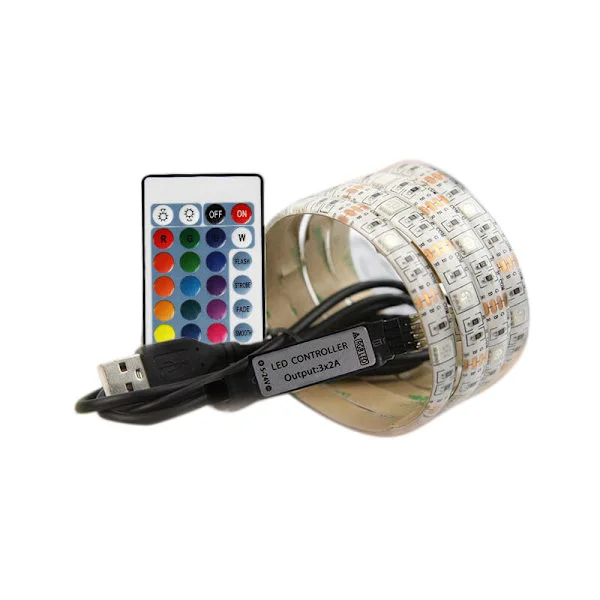 LED-stripe 5V 120 lamper USB-drevet TV-dekk kjøkken fleksibel RGB-tau belysning 4M