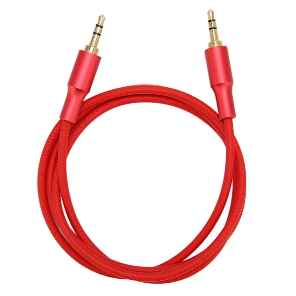3,5 mm hane till hane ljud Aux-kabel Professionell nylonvävd 3,5 mm stereoljudkabel för hörlurar Bilhögtalare 1 m Röd