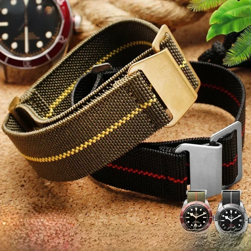 AliExpress - Bracelet de montre en Nylon élastique pour troupes françaises des années 60, pour montre intelligente universelle pour homme, 20mm 21mm 