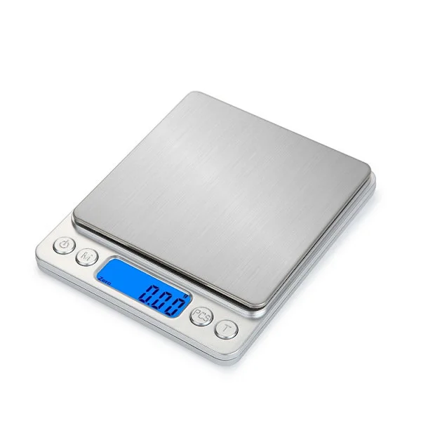 Digital køkkenvægt USB genopladelig 3kg/0.1g Digital bagevægt, præcision elektronisk vægt rustfrit stål vejeplade bakker, Tare Func