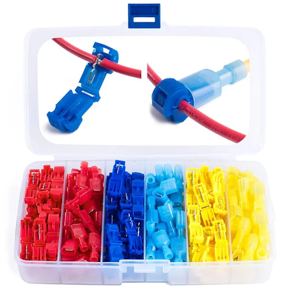 120 stk. T-tap crimp elektriske kabelsko - Hurtigkobling bilisoleret ledning og kabelsko - 0,5-6,0 mm²