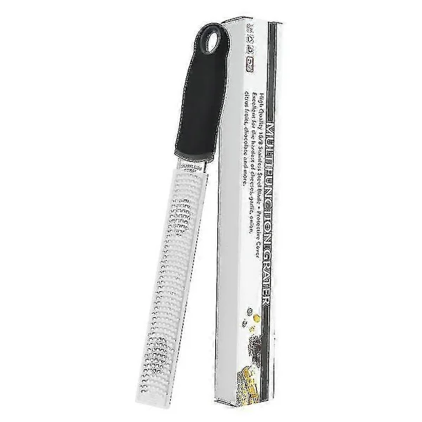 Microplane Zester Rivejern i Sort Farve til Citrus, Parmesan, Ingefær, Chokolade og Muskatnød med Fint Blad-XF27-