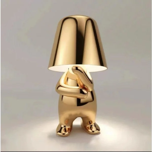 Senglampe, Gull Tenker Lampe Bordlampe Trådløs Oppladbar Bærbar Dekorativ Nattlampe Gull B