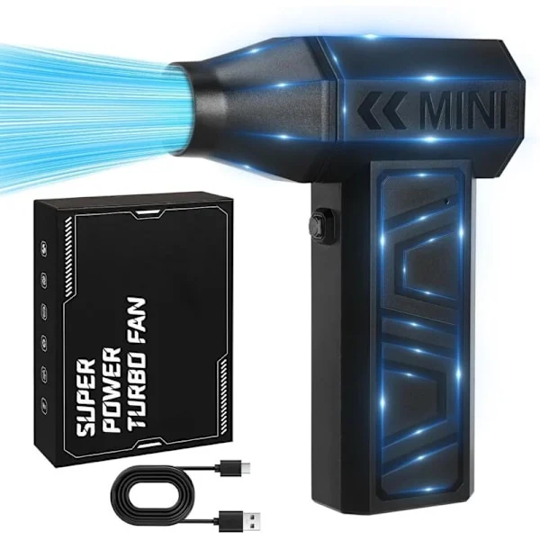 4000 mAh akkukäyttöinen puhallin – 100 000 RPM nopeus – 41 m/s ilmavirta – Tarkka puhdistus autoihin, koteihin, näppäimistöihin, tietokoneisiin - 100 