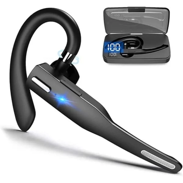 -Business Headset, 2026 Trådløse Over Ear Hodetelefoner med Mikrofon, med 500mA Ladeetui, for Enheter med eller uten Adapter