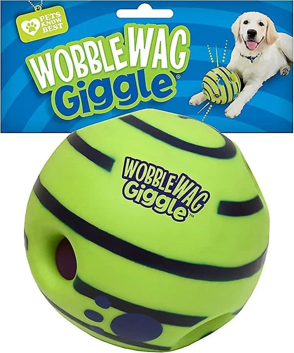Wobble Wag Giggle Ball, Interaktivt hundelegetøj, sjove fniselyde, når den rulles eller rystes, Pets Know Best, som set på tv