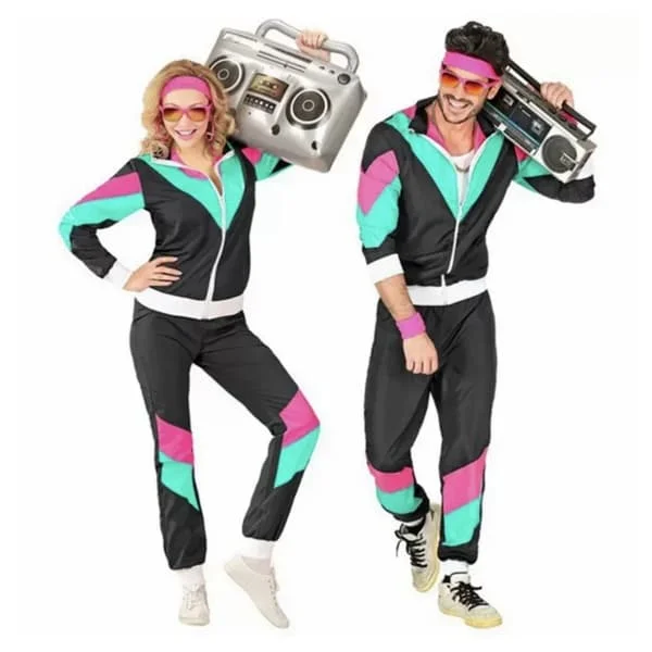 Par Hippie-kostymer för kvinnor och män Halloween Vintage 70-tal 80-tal Rock Disco Cosplay-kläder Discokläder Hippie-kostym XL