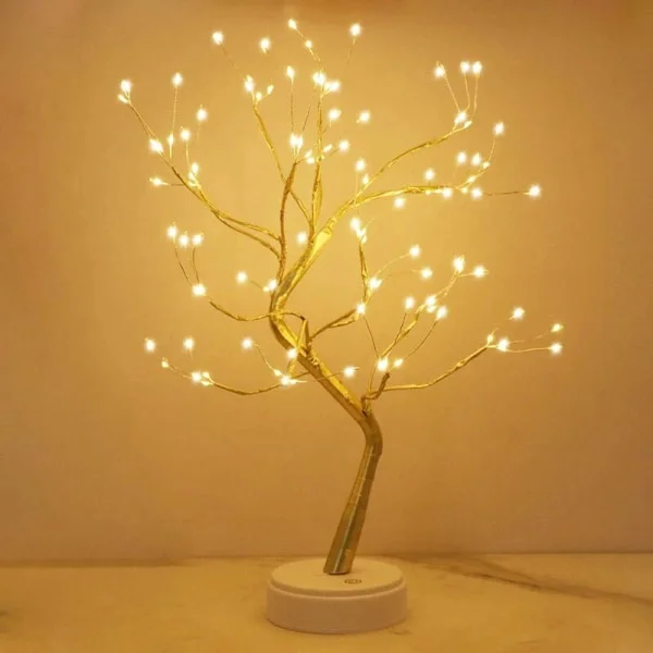 LED Ljusträd, Varmvitt Träd Lampa med Justerbara Grenar, 108 LED, USB/Batteridriven {hw}