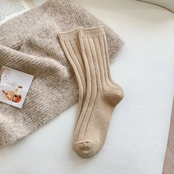 Lange strømper Cashmere uldstrømper BEIGE