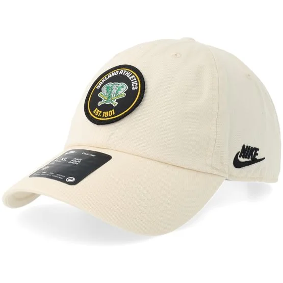 Nike MLB Herren Oakland Athletics Club Natural Dat Cap / Unstructured Beige M/L Baumwolle Unconstructed Baseball Kappe