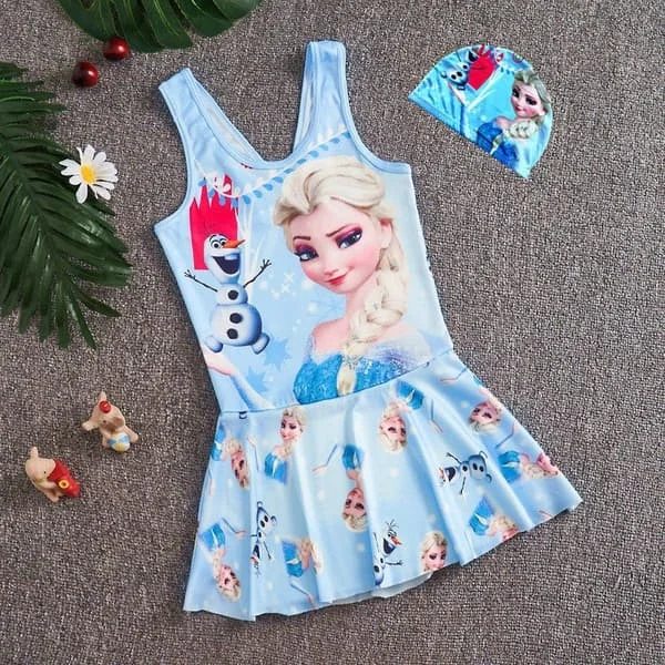 Lasten uimapuku tyttö jumpsuit opiskelija uimapuku sarjakuva sininen prinssi