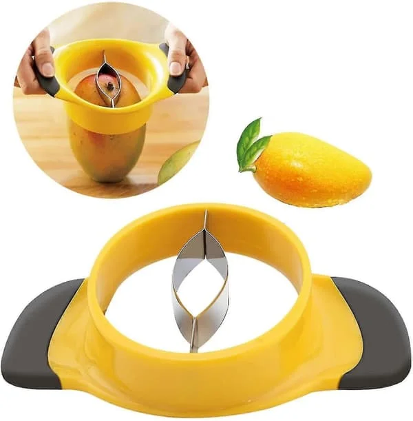 Mango-deler i rustfritt stål - Ekstra stor mango-kjernefjerner, ultraskarp mango-kutter, skreller, splitter, pitter og divider6417242348540