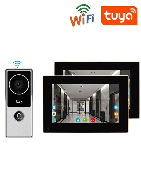 AliExpress - Tuya-Interphone vidéo avec caméra HD, kits d'interphone vidéo, moniteur de déverrouillage tactile, interphone domestique, WiFi, Smart 