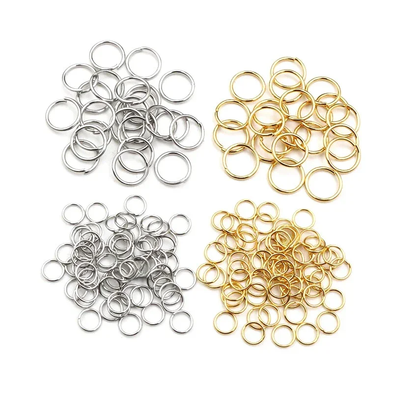 AliExpress - 200 Stück 3/4/5/6/7/8/10mm Edelstahl Gold Farbe Split Sprung Ringe DIY Schmuck Ergebnisse öffnen Single Loops für die Schmuck herstellung