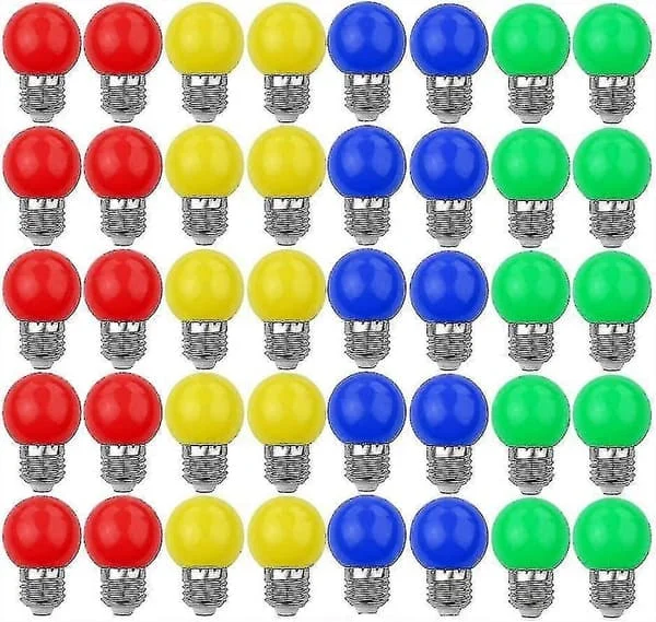40X Fargede E27 LED-pærer 240 Lumen for Innendørs Dekor