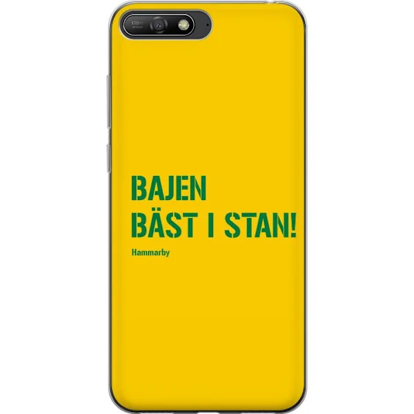 Kompatibelt Mobilskal till Huawei Y6 (2018) Gul grön sporttext