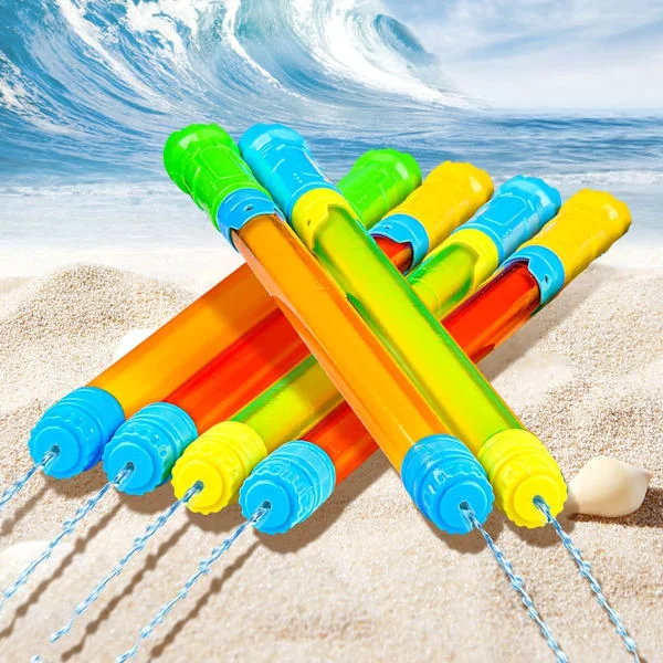 6 stk. vandpistol, 42-70 cm vandpistol, justerbar vandpistol, vandriffel op til 6-7 meter, vandpistol til swimmingpool, have, strand, fest