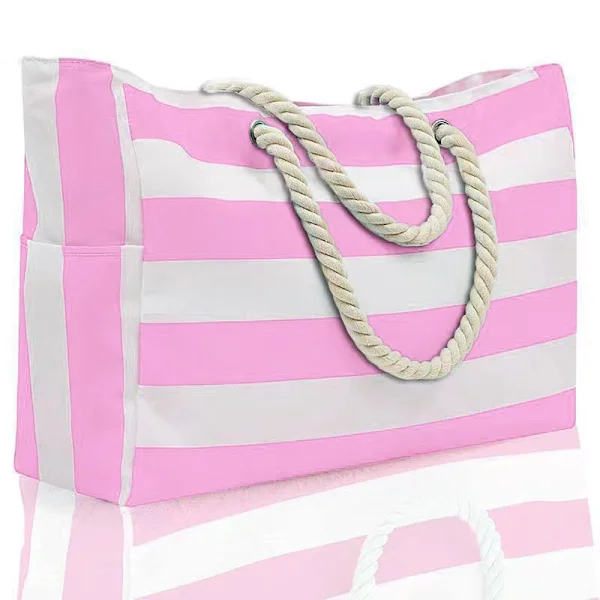 Women's Beach Bag Waterproof Beach Tote Bag with Pockets Women's Gym Bag Ladies Girls Summer Bag Shoulder Bag Shopping Tote