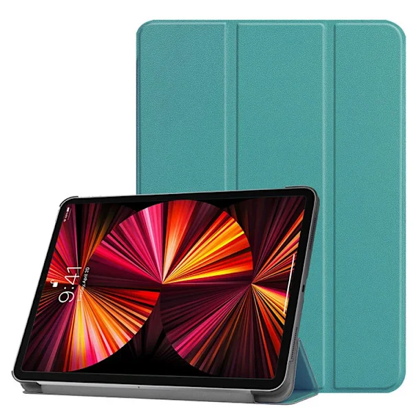 Etui for Samsung Galaxy Tab A9+ Plus nettbrett skjermstørrelse 11 tommer 2023, Ultra Slim sammenleggbart hardt bakdeksel stativbeskytter, mørkeblå 