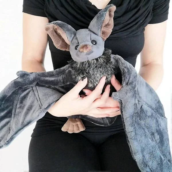 12" Large Goth Bat Plush Toy, Lifelike Soft Stuffed Animal for Halloween, Easter, Christmas, Valentine's Day, Birthday - Compatible with
