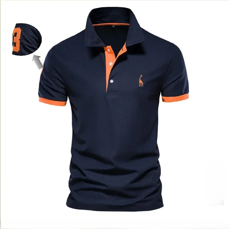 AliExpress - Dropshipping Polo Giraffe Shirt Heren Kwaliteit Borduurwerk Zomer Korte Mouw Polo Casual Business Social Heren Polo 'S Br Size
