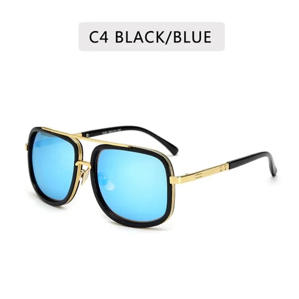 Mote Store Ramme Solbriller Menn Merke Designer Firkantet Høy Kvalitet Retro Vintage Kjøre Solbriller Gafas Oculos De Sol UV400
