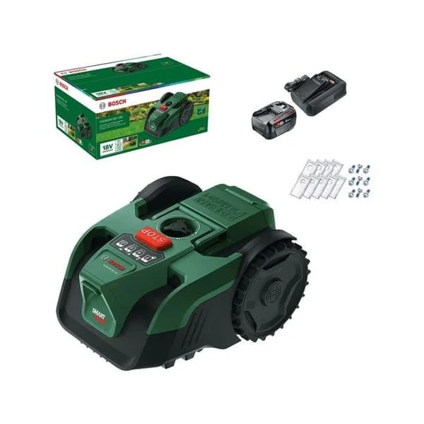 Autonom gräsklippare - Bosch - VISIMOW18V-100 - 06008E1002 - batteri 4Ah + laddare - 18V - 16cm klippbredd