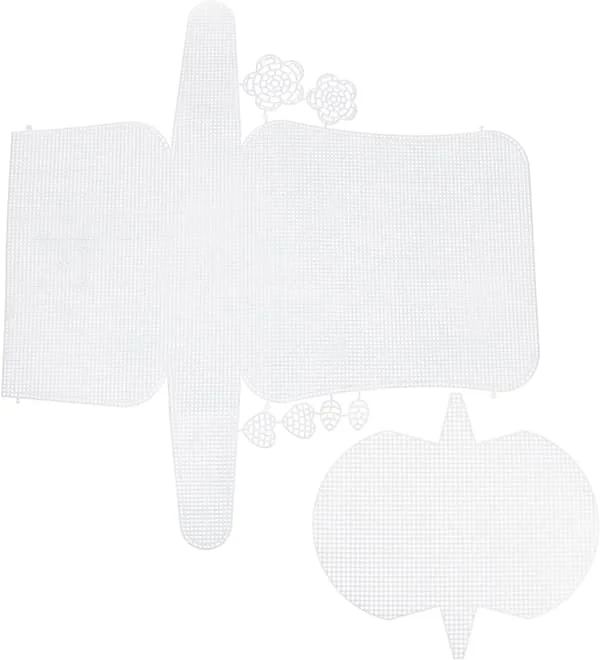 4 stk hekleveske nettingplater DIY broderi plastplater korssting vevesett