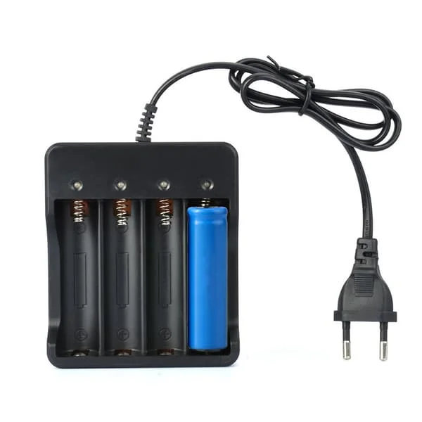 18650 Batterilader 4 plasser Lader Lommelykt 4.2V Litium Ba
