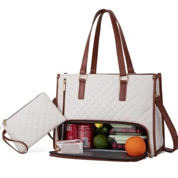 2-in-1 Bag and Lunch Bag - 15.6 Inch, Insulated Lunch Bag, Cooler Bag, Leak-Proof Cooler Bag, Laptop Bag for Work-FY-