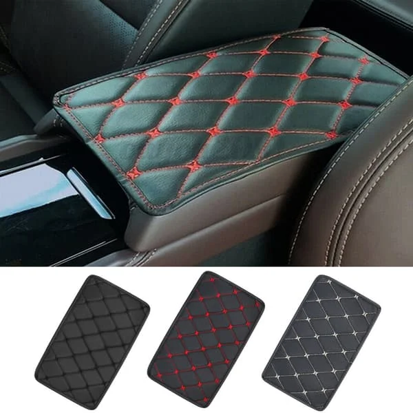 1× Armrest Cushion Cover for Center Console Box in PU Leather, Cushion Ma