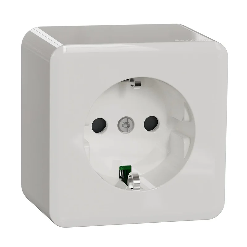 Schneider Electric Exxact WDE015676 Vägguttag 1-vägs, utanpåliggande Skruvanslutning, Strömbrytare & vägguttag